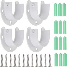 4 Packs Closet Rod End Supports Brackets 1-1/2" Diameter, U Shaped Stainless Ste