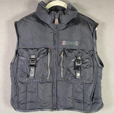 Peuterey Vest Mens Small 46 Black Goose Down Puffer Utility All Condition Pack