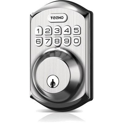 Satin Nickel Keyless Entry Door Lock - Smart Deadbolt with Code Protection