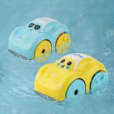 Kids Bath Toy Clockwork Car Floating Amphibious Water Vehicle Baby Bathroom Toy