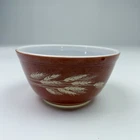 Vintage Pyrex Autumn Harvest Wheat Mixing Bowl #402 1.5 qt. Dark Burnt Orange