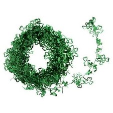 St. Patrick's Day Green Mini Shamrock Tinsel Design Wire Garland - 25 Feet Long