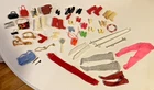Vintage 1960's 70's Era Barbie Accessory Lot Shoes Boots Ski Poles Purses