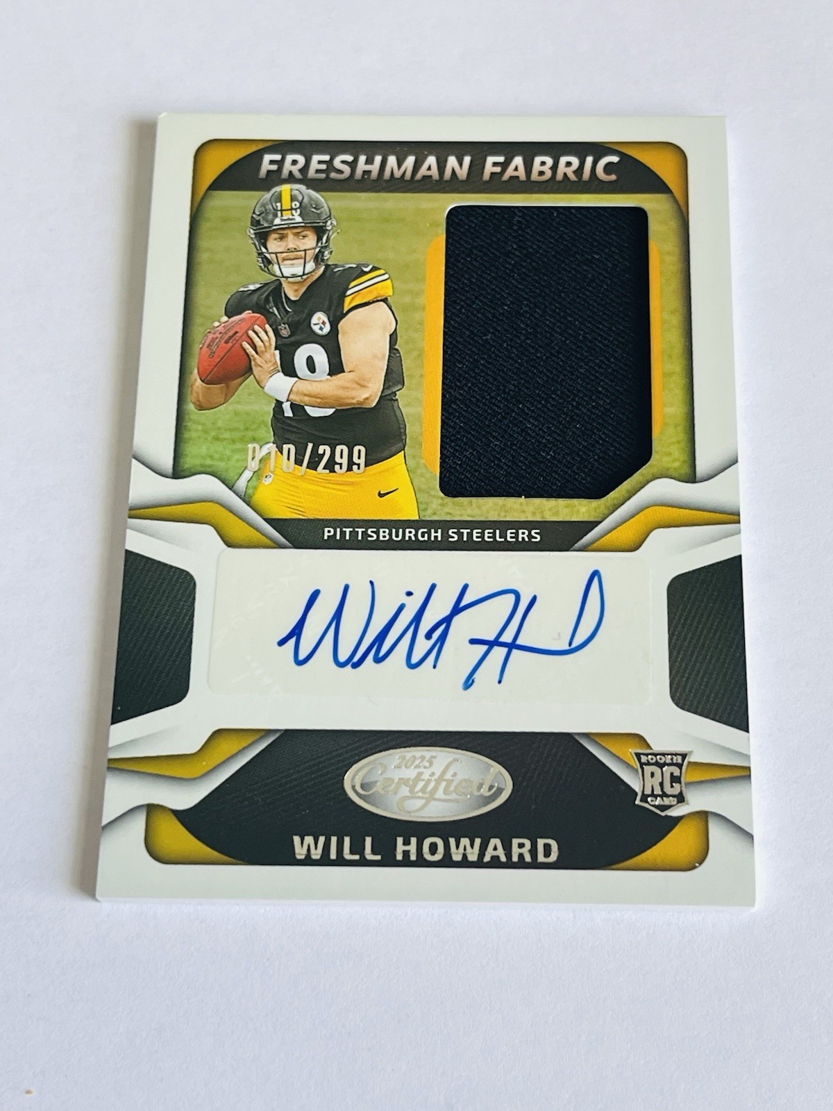 2025 Panini Certified Freshman Fabric Signature Will Howard Rookie AUTO /299