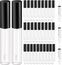 30 Pcs Lip Gloss Tube Containers Bulk Wand 10Ml Empty Clear Pink Lip Oil Tubes R