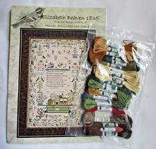 Hands Across The Sea Samplers Elizabeth Beaven 1835 Cross Stitch Pattern  Silk