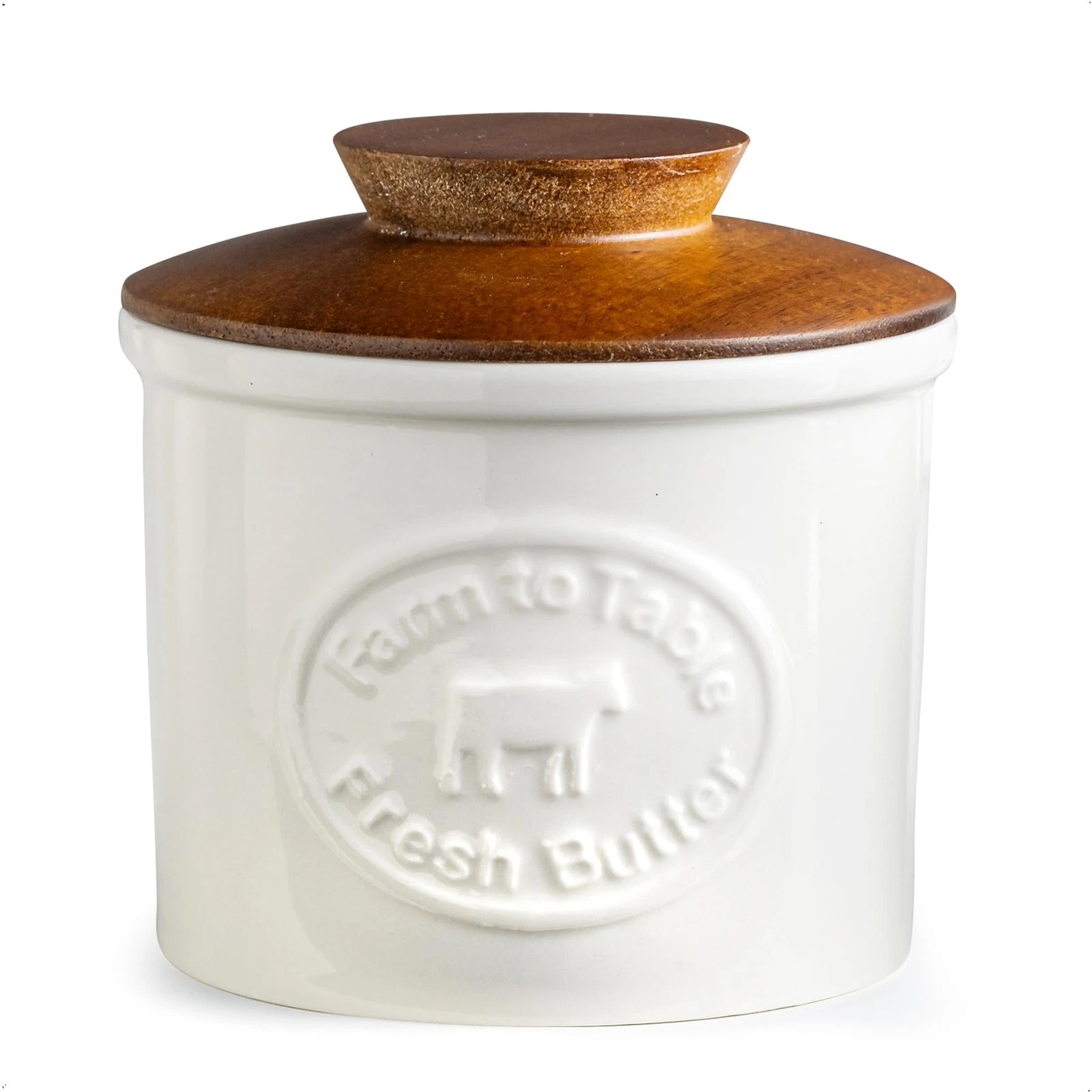 Butter Crock, Ceramic Butter Dish with Lid for Countertop, French Butter Keep...