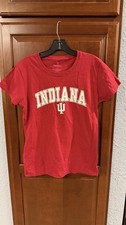 New University Of Indiana Hoosiers Fanatics T Shirt Red White Logo Medium