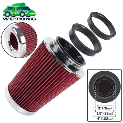 High Flow Performance Cold Air Intake Air Filter 3'', 3.5'', 4'' Inlet, 9'' Tall