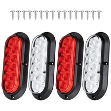 6 Inch Oval LED Trailer Tail Lights, 10 LEDs Surface Mount Stop Turn Brake Ta...