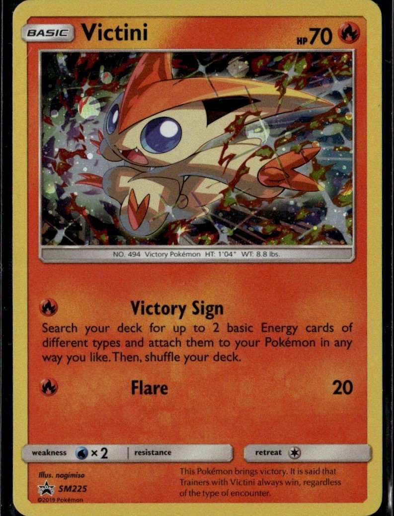 Victini Promo SM Promos SM225 Fire Holo Pokemon Card