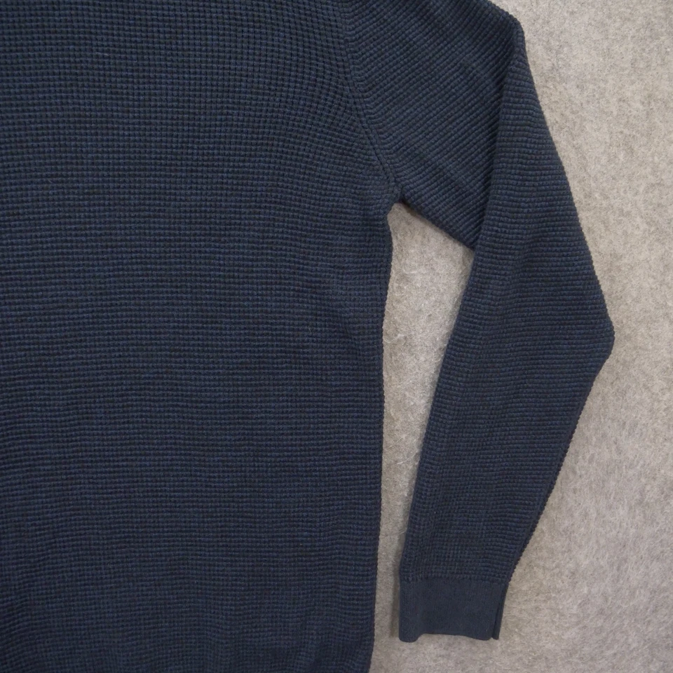 Suéter Zara Hombre Hombre Extra Grande Azul Tejido Pullover Manga Larga Cuello Redondo Foto 3 de 4