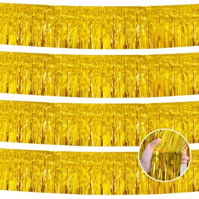 YUKL Gold Birthday Decorations Tinsel Garland Parade Float 1FT*12FT, 