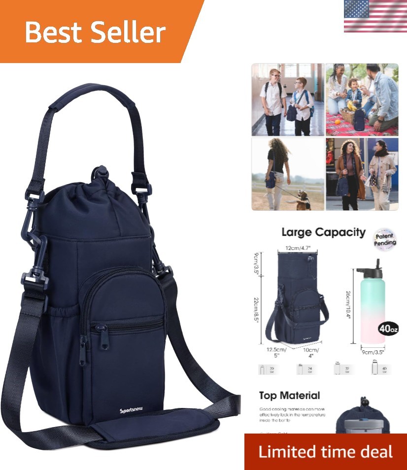 Holder With Strap 32oz 40oz Insulated Water Bottle Carrier Sling...