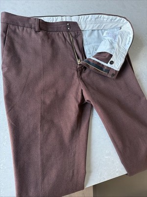 Mauro Grifoni Men s Maroon Dress Pants Size 36/29 Made In Italy 100% Cotton