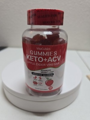 VitaCubics Keto+ ACV Gummies Apple Cider Vinegar 60 Ct Exp 9/2026