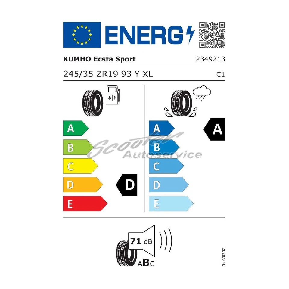 Sommer-Reifen Kumho 245/35 R 19 93Y ZR Ecsta Sport PS-72 XL | 62385 - Bild 2 von 4