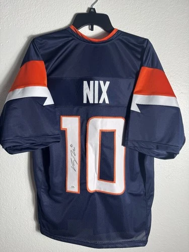 Bo Nix Signed Denver Broncos Style Jersey Autographed Football w/ COA