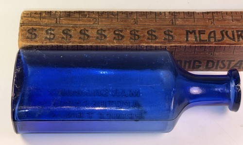 RARE MARSH & BURKE COBALT BLUE DRUGSTORE MEDICINE BOTTLE PRINCETON NJ WTCO 1894 - Picture 17 of 21