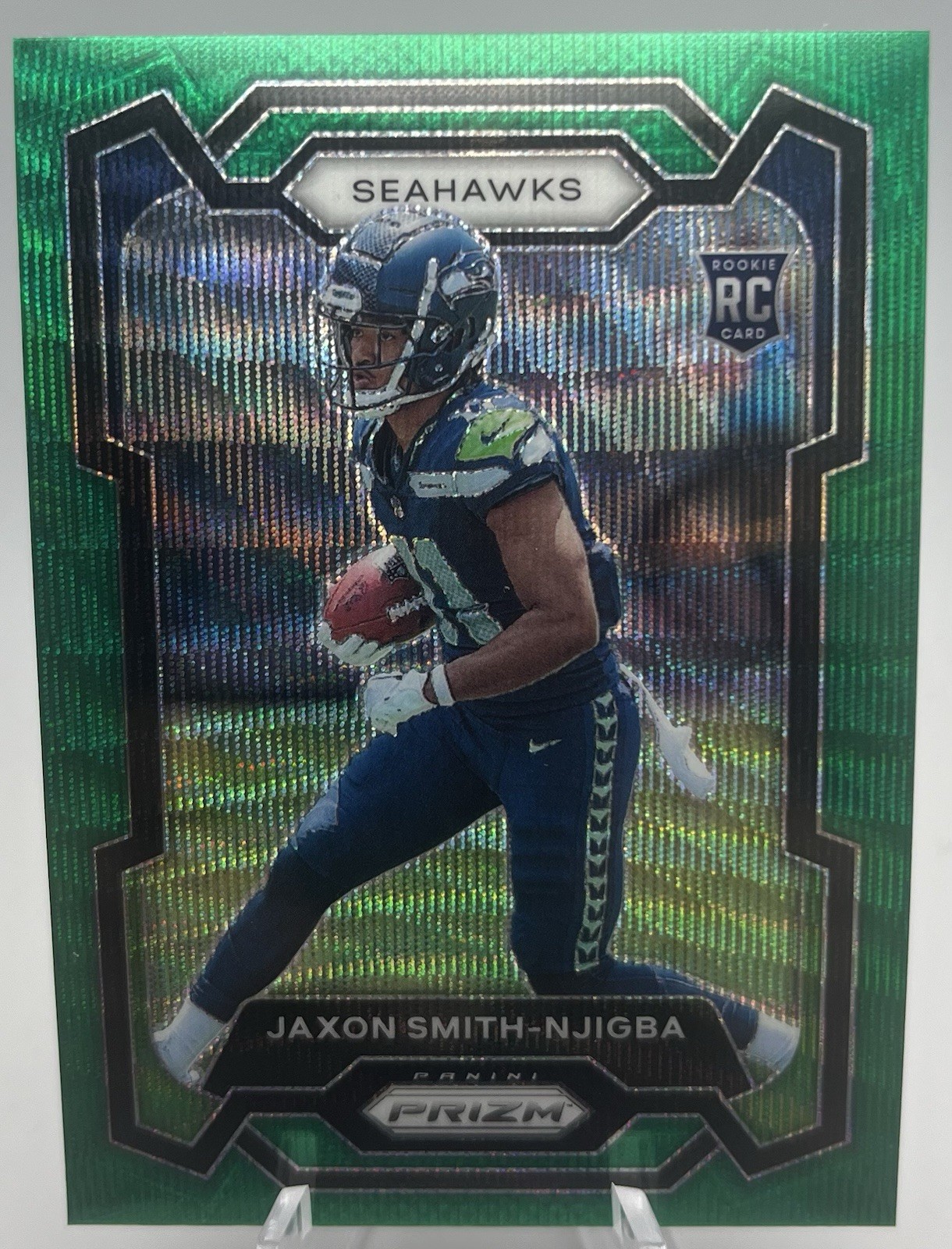 2023 Panini Prizm - Rookie Jaxon Smith-Njigba #390 Green Wave Prizm (RC)