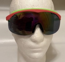Vintage 80's/90's sports semi-rimless blade Green Pink Neon Frame sunglasses