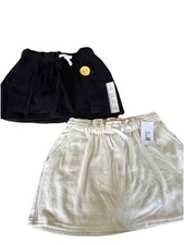 New: 2 Cat  Jack Girls Youth L 10/12 Black/Cream Pull On Knit Skort