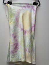 ZARA Tie Dye Mini Slip Dress S Pastel Cowl Back Lace Up Y2K Festival Fairycore
