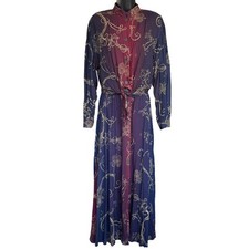 Vintage Carole Little Skirt and Shirt Set Sz 8 Cosmic Boho Western Ombre Modest