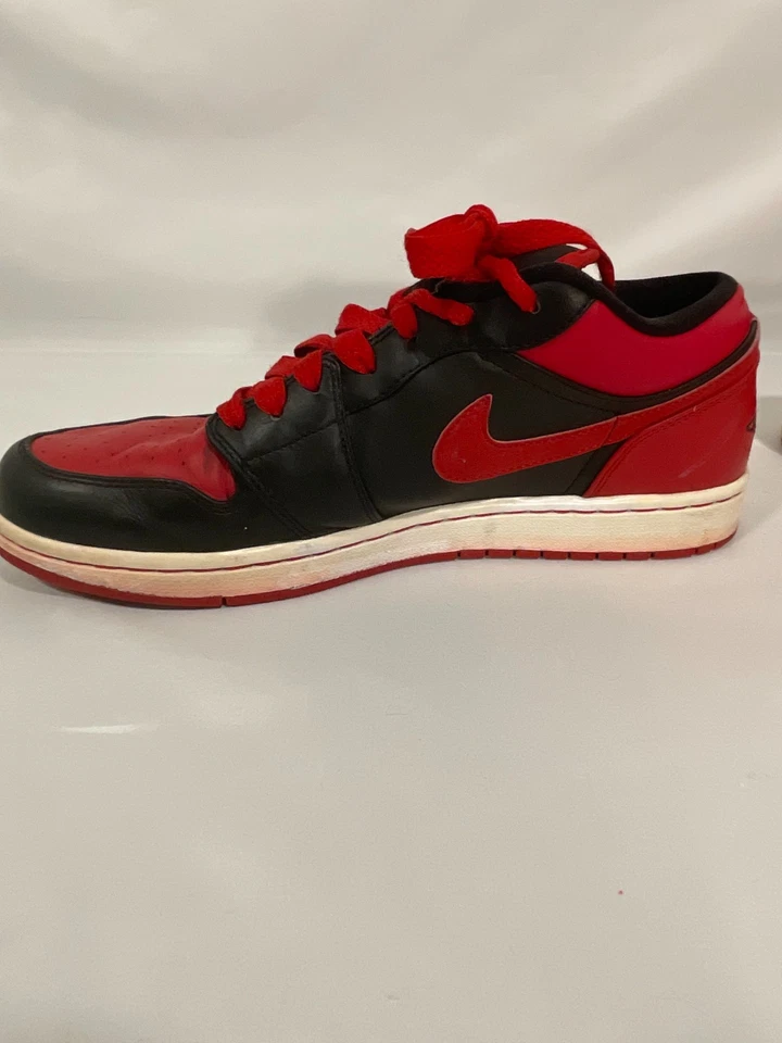 Jordan 1 Low Phat Low Bred Zapatos Talla 10.5 Negro Rojo Universitario Tenis 338145 061 Foto 4 de 4