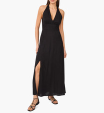 Vince Camuto Women's Halter Bead Back Maxi Dress - Black - XL - Broken Zipper