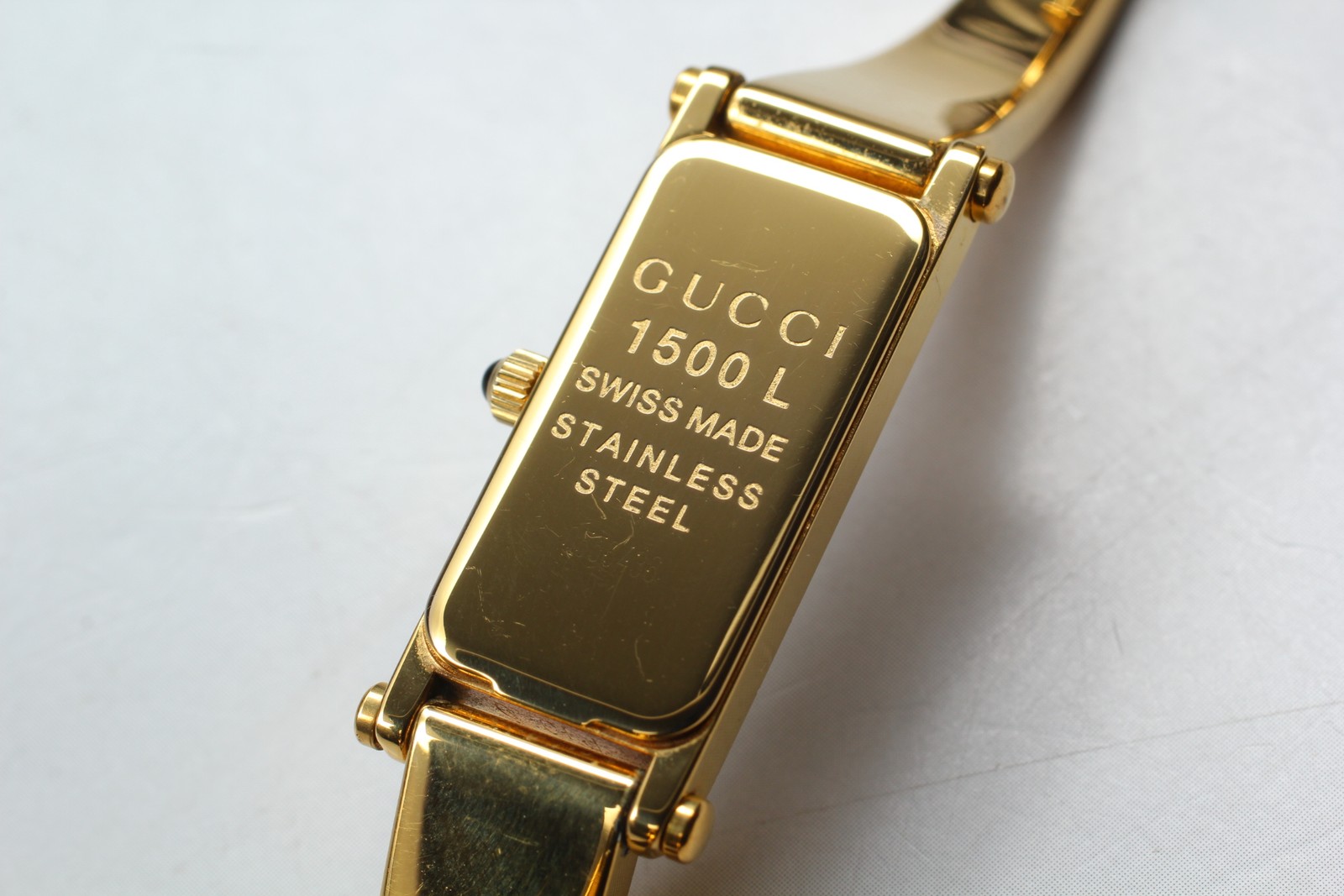 Vintage [Exc+5] Gucci 1500L Gold Dial Elegant Qz Ladies Bangle Watch From JAPAN thumbnail 8