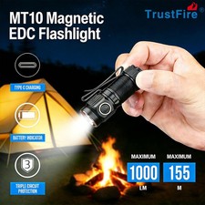 Trustfire 1000 Lumen W Magnetic Rechargeable EDC Flashlight Pocket LED Torch