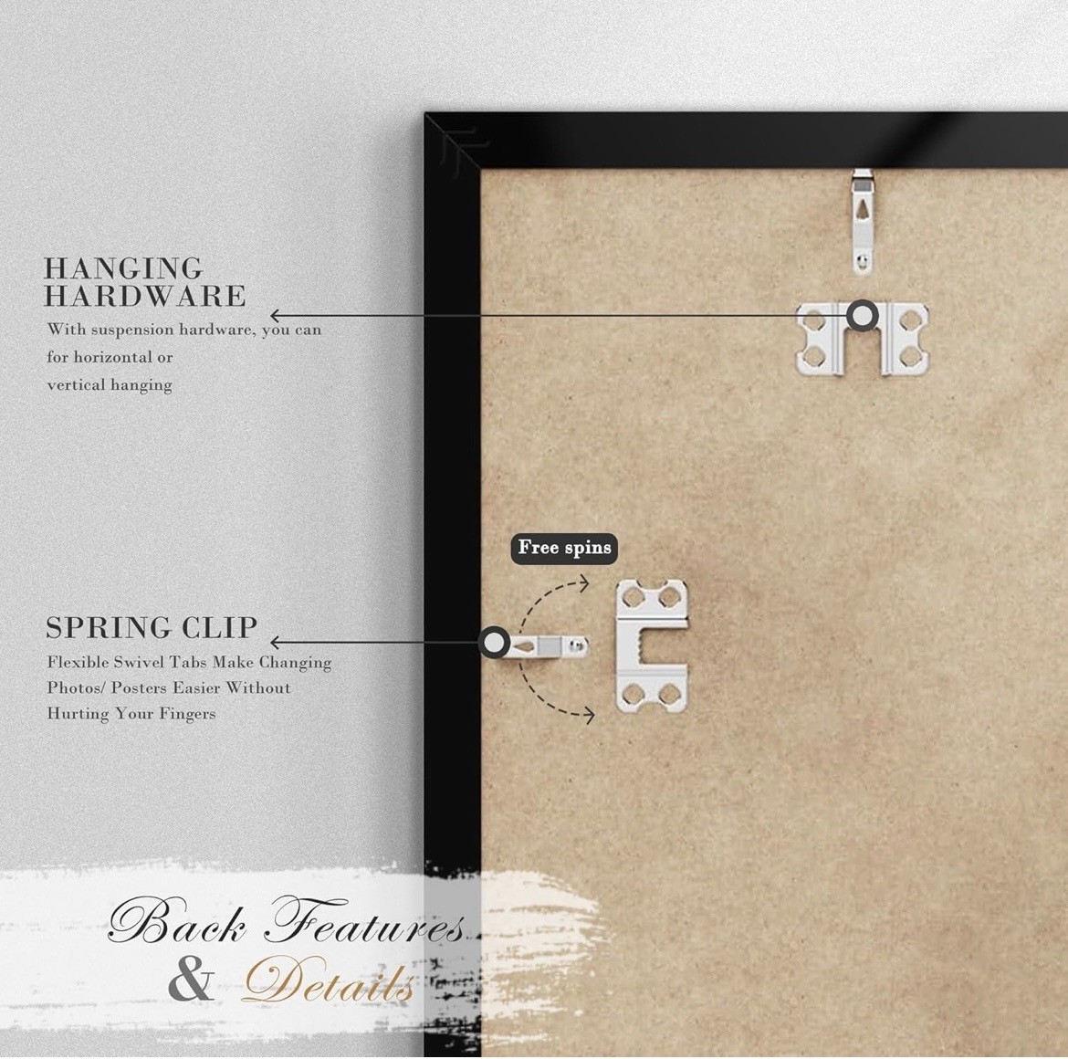 Set of 2 13 x 19 inch picture frames, for 11 x 17 inch photos