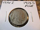 1913-S TYPE I BUFFALO NICKEL FINE    DD