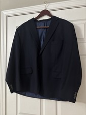 Michael Kors Men's Navy Solid Blazer Suit Jacket 46R Notch Lapel Pockets