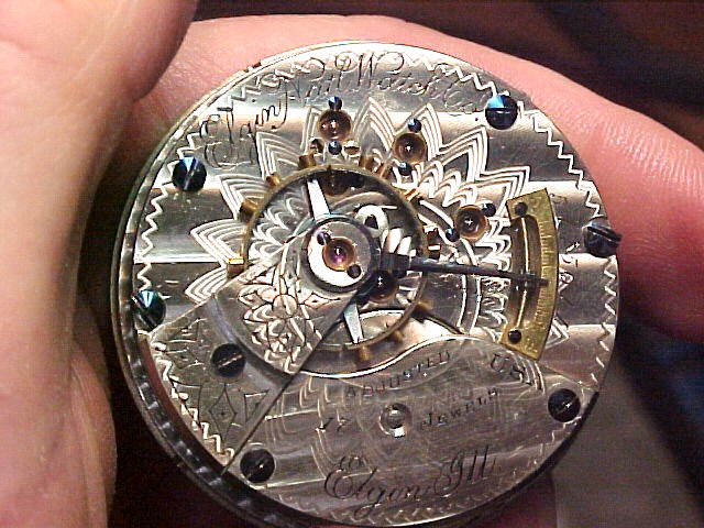 Elgin 18S 17J Adjusted Gold Regulator Scale Hunter Lever Set Nickel Movement