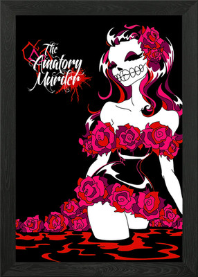 The Amatory Murder Rose Skeleton Framed Wall Art Poster Canvas Print Picture