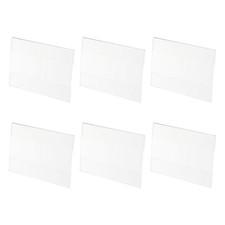 6pcs Wall Mount Acrylic Sign Holder 5.9x3.9 Inch Wall Sign Holder Horizontal
