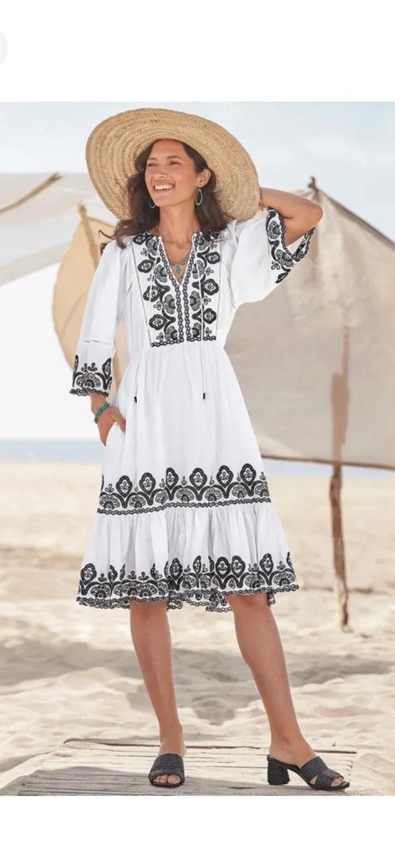 Cotton Embroidered Dresses for Women for sale | eBay