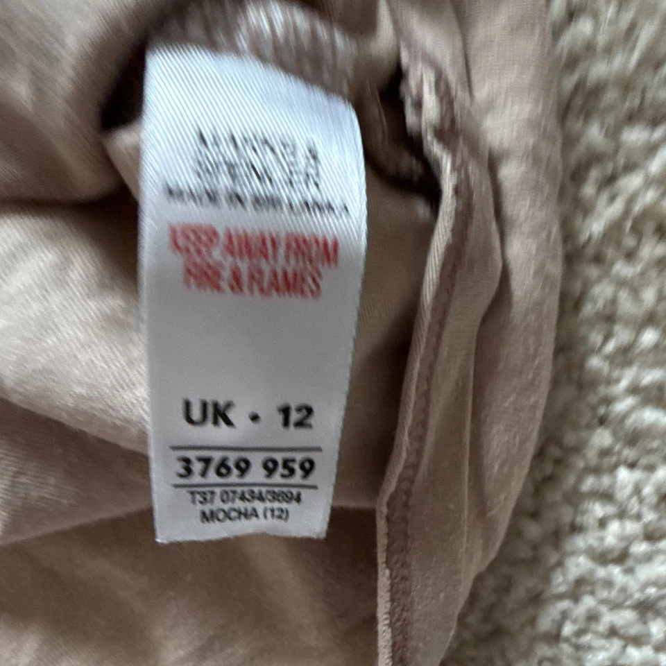 H&M Women's Brown Camisole Vest Top Size 12 Lace Trim Adjustable Straps - Image 3 of 3