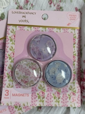 Yoobi x LoveShackFancy Floral Magnetic Refrigerator Magnets, Multicolor 3 Pack