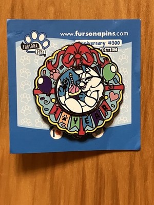 FURSONA Pin 1 Year Anniversary #300 Special Edition Cat Cupcake Rotating Center