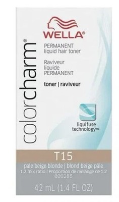 Wella Color Charm Permanent Liquid Toner T15 Pale Beige Blonde  Haircolor NEW