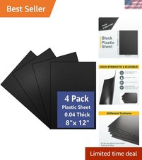 4 Pack 8x12 in Black PP Plastic Sheets - Ideal for DIY Crafts  Home Decoration