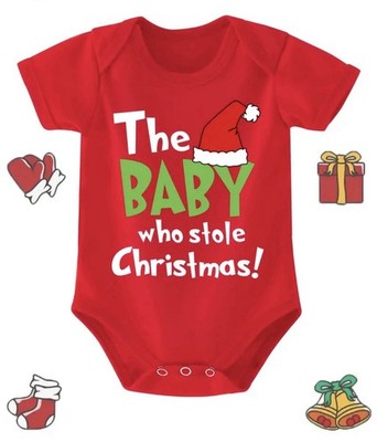 The Baby Who Stole Christmas One Piece Bodysuit 0-3 Months Boy/Girl Grinch Xmas