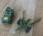 Dinky Toys Lot Of 2 Meccano US Jeep Battle Lines Vintage Excellent 615 & 105mm