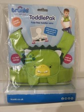 Trunki Toddler Pak Fuss-free Toddler Reins Green Dino 6-48 Months NWT