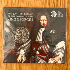 2014 King George I 300th Anniversary of Coronation Five Pounds BU &pound;5 Coin Pack
