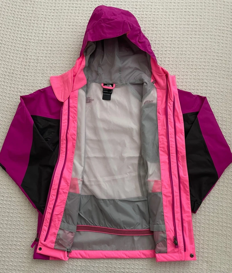 Chaqueta con Capucha North Face Girl Hyvent Kira Triclimate Esquí - Rosa Luminoso - L 14/16 Foto 2 de 4