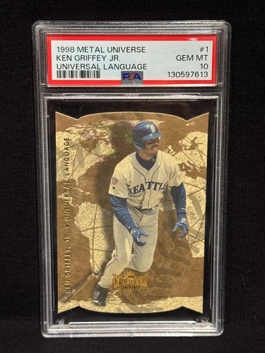KEN GRIFFEY JR. MARINERS 1998 METAL UNIVERSE UNIVERSAL LANGUAGE INSERT #1 PSA 10